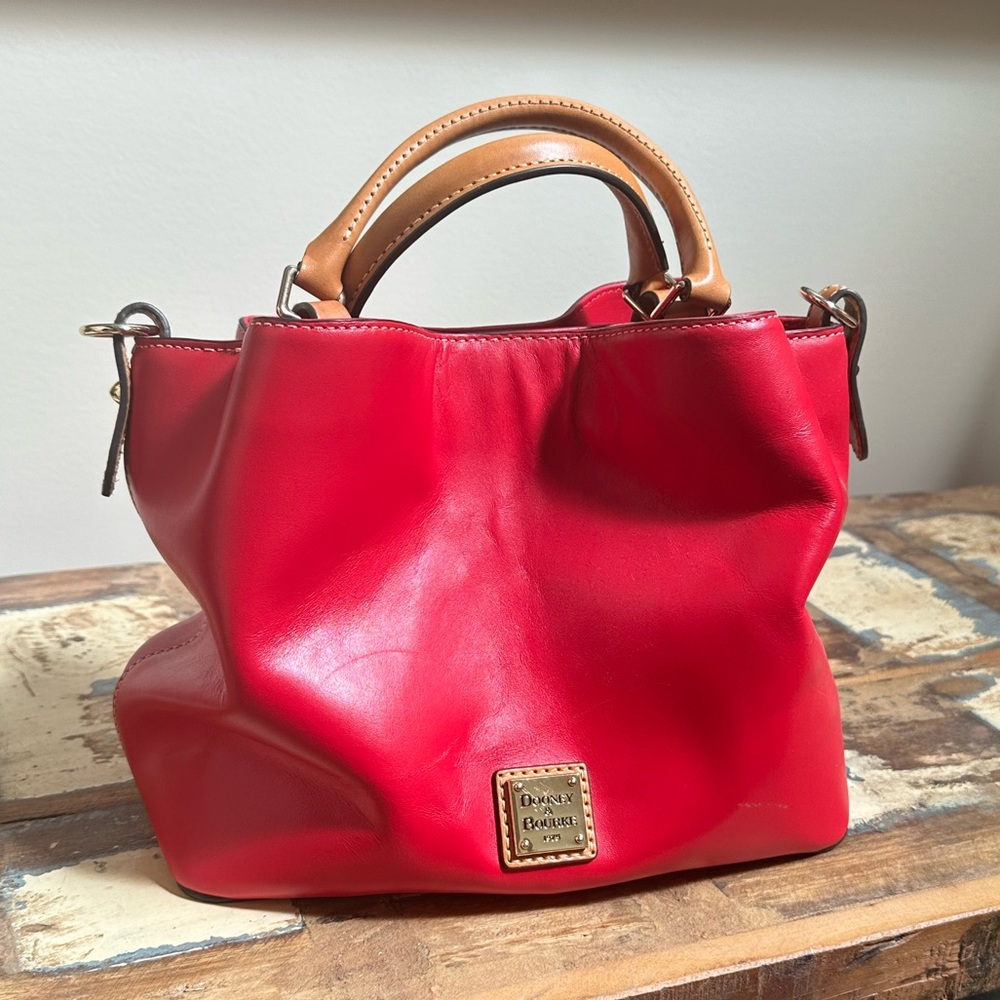 Red smooth leather Brenna satchel Dooney & Bourke